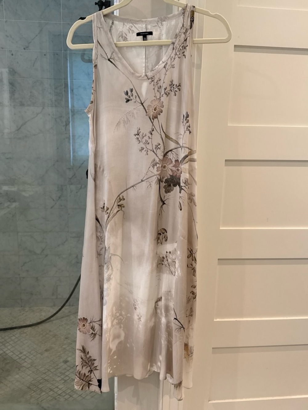 R13 Cream Bleached Floral Tank Dress